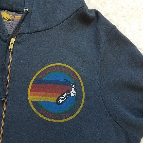 AVIATOR NATION VAIL CHARCOAL ZIP HOODIE_VENICE, CA - Picture 7 of 8